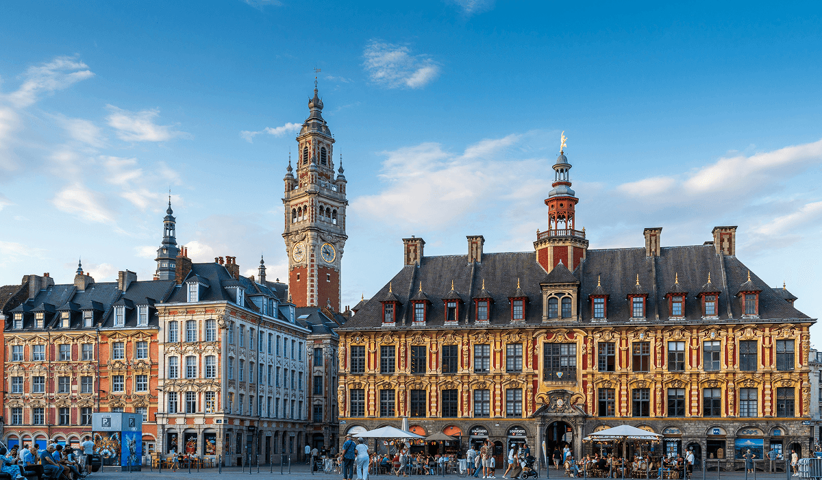 Vue de Lille, ville desservie par la Laverie des Sneakers