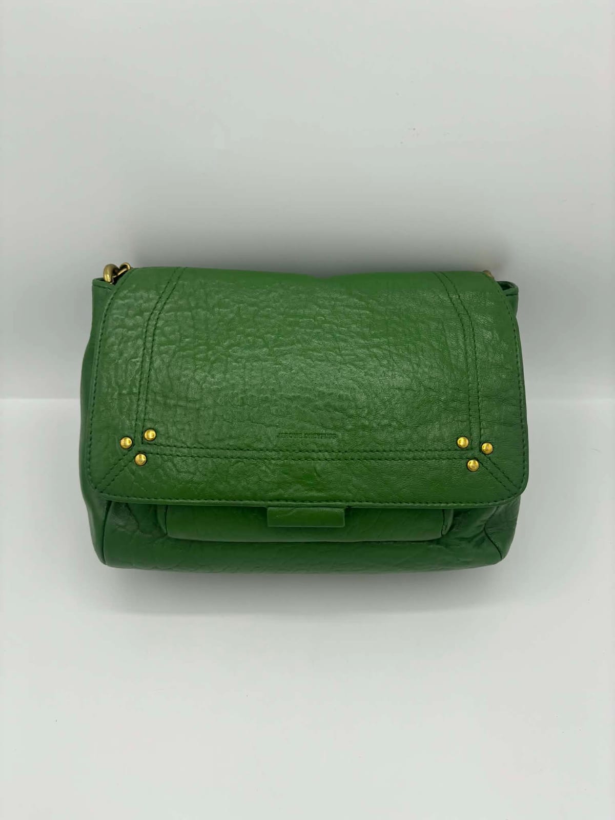 Sac Jérôme Dreyfuss en cuir vert après nettoyage et rénovation en atelier